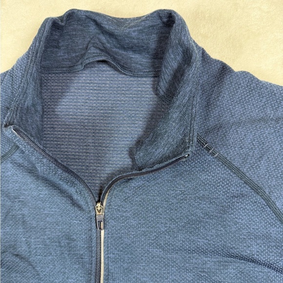 Lululemon Athletica Size Large Classic Blue Men's Half Zip Performance Sweater - Picture 2 of 6